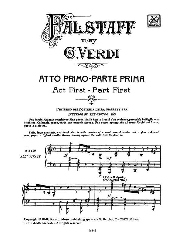 Falstaff - Opera Vocal Score - Vocal Score